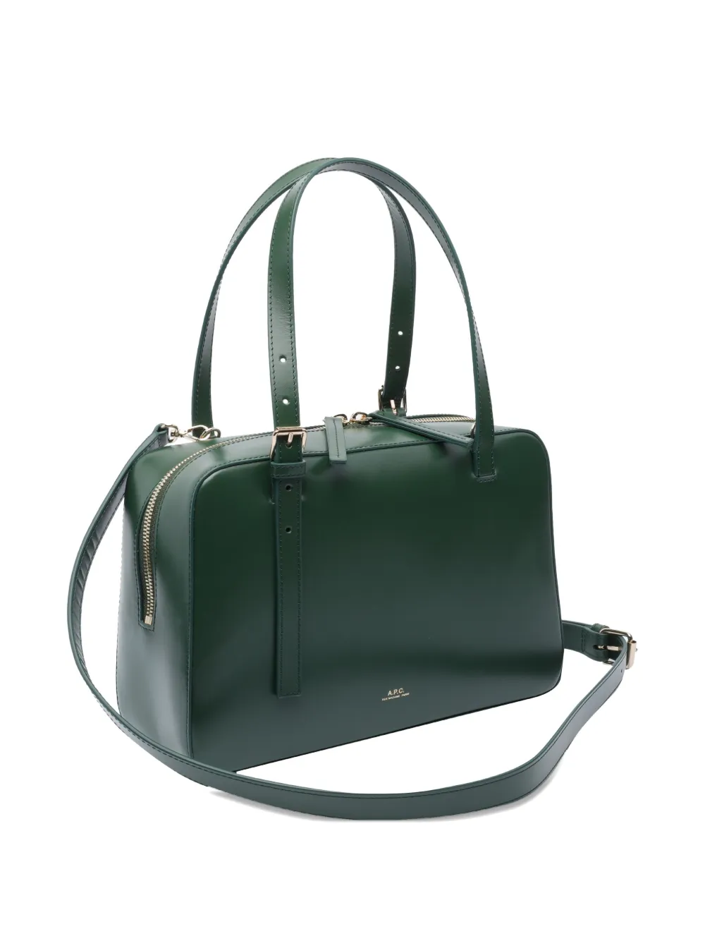 A.P.C. small Virginie leather box bag Groen