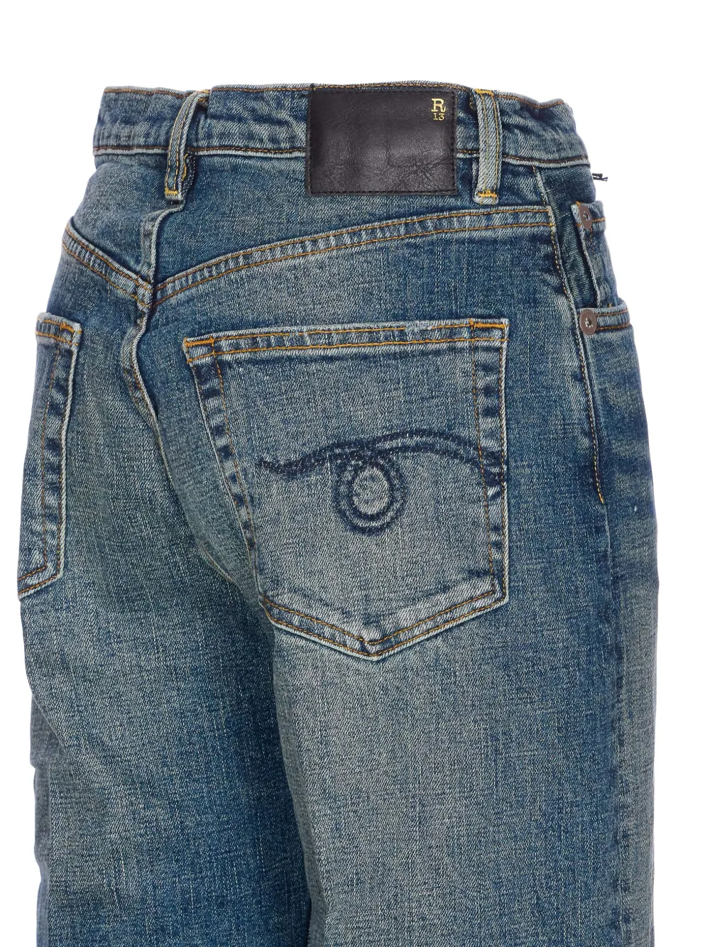 R13 patch-pocket jeans Blauw