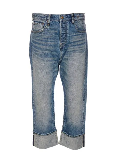 R13 logo-patch cuffed jeans