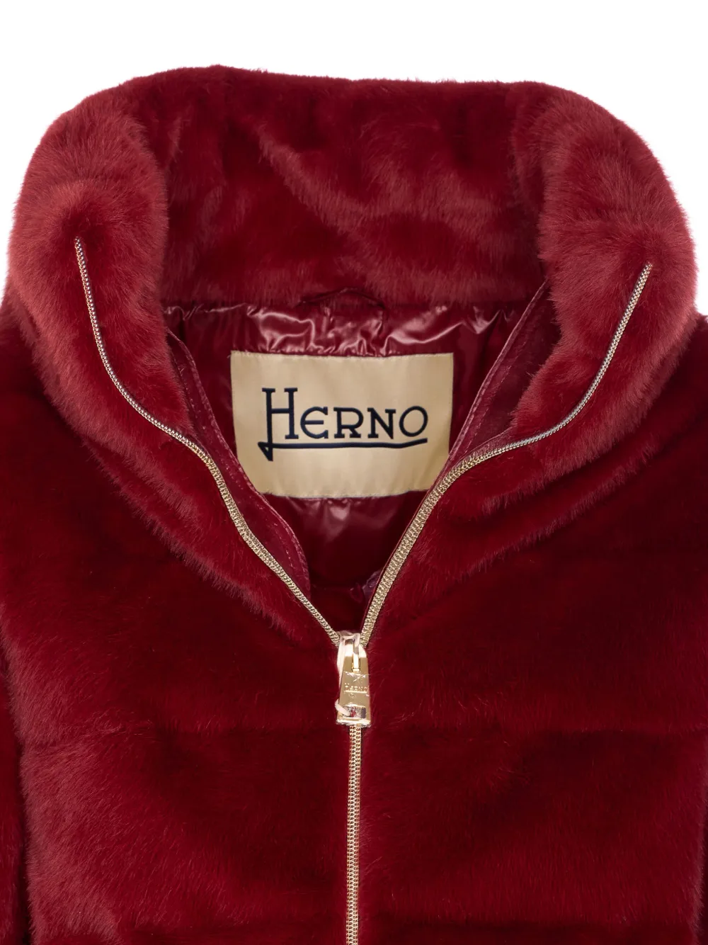 Herno Gewatteerd jack met hoge hals Rood