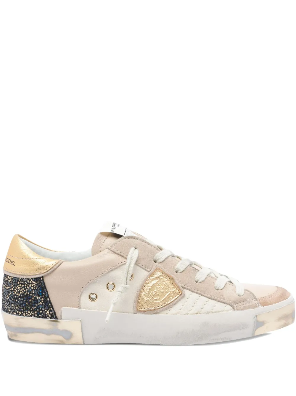 Philippe Model Paris logo-patch round-toe sneakers Neutrals