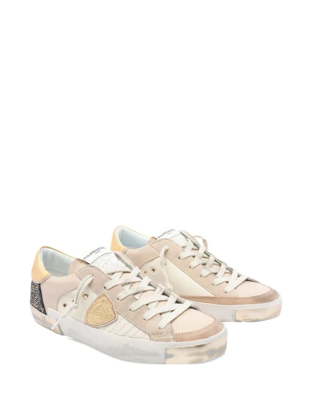 Philippe Model Paris logo-patch round-toe sneakers Neutrals