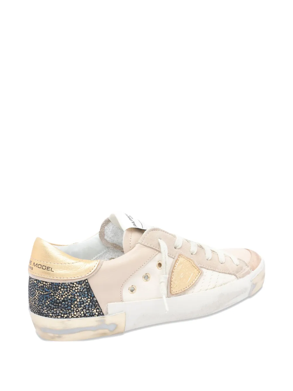Philippe Model Paris logo-patch round-toe sneakers Neutrals