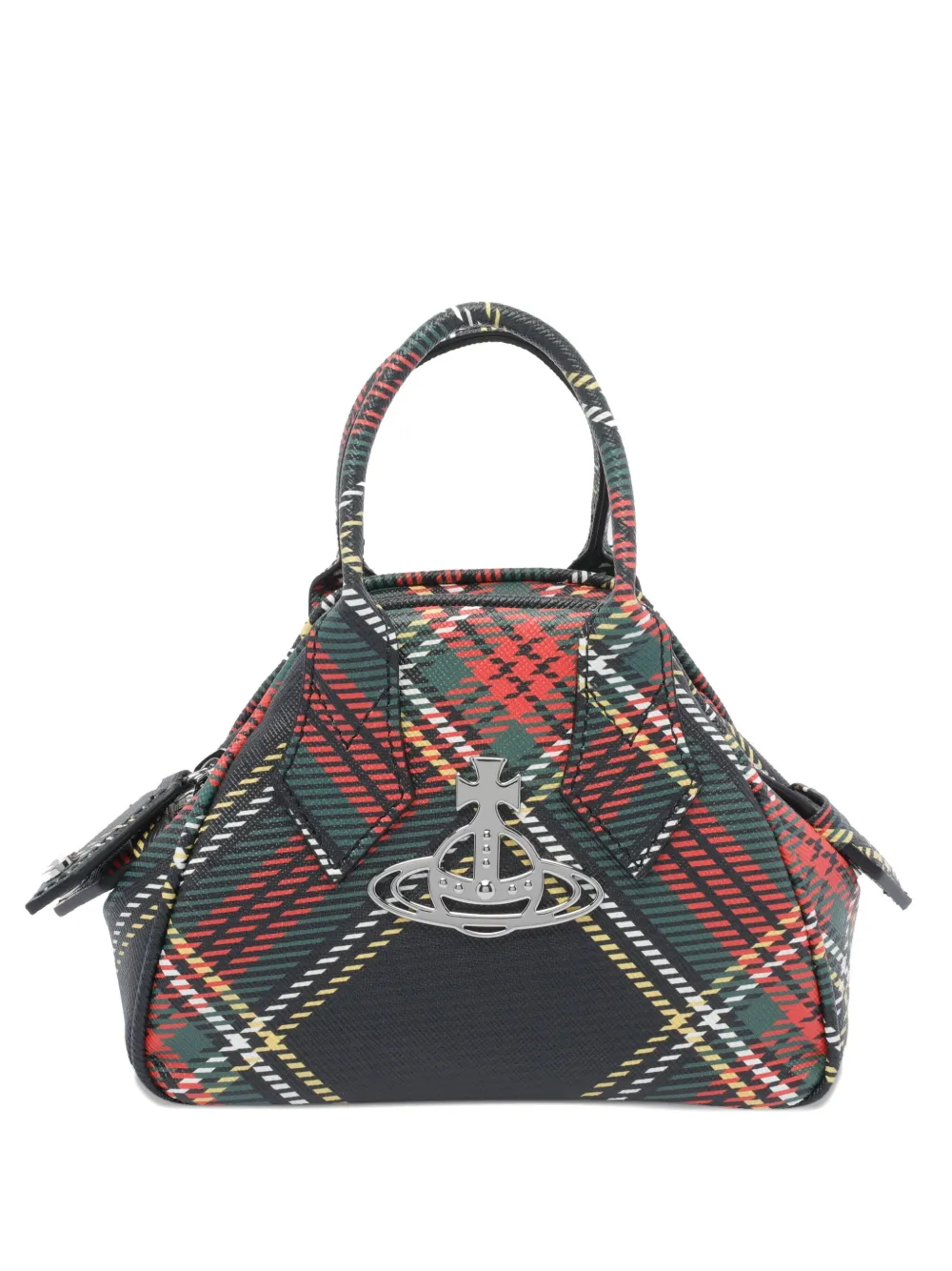 Vivienne Westwood orb-embellished plaid tote bag Rood