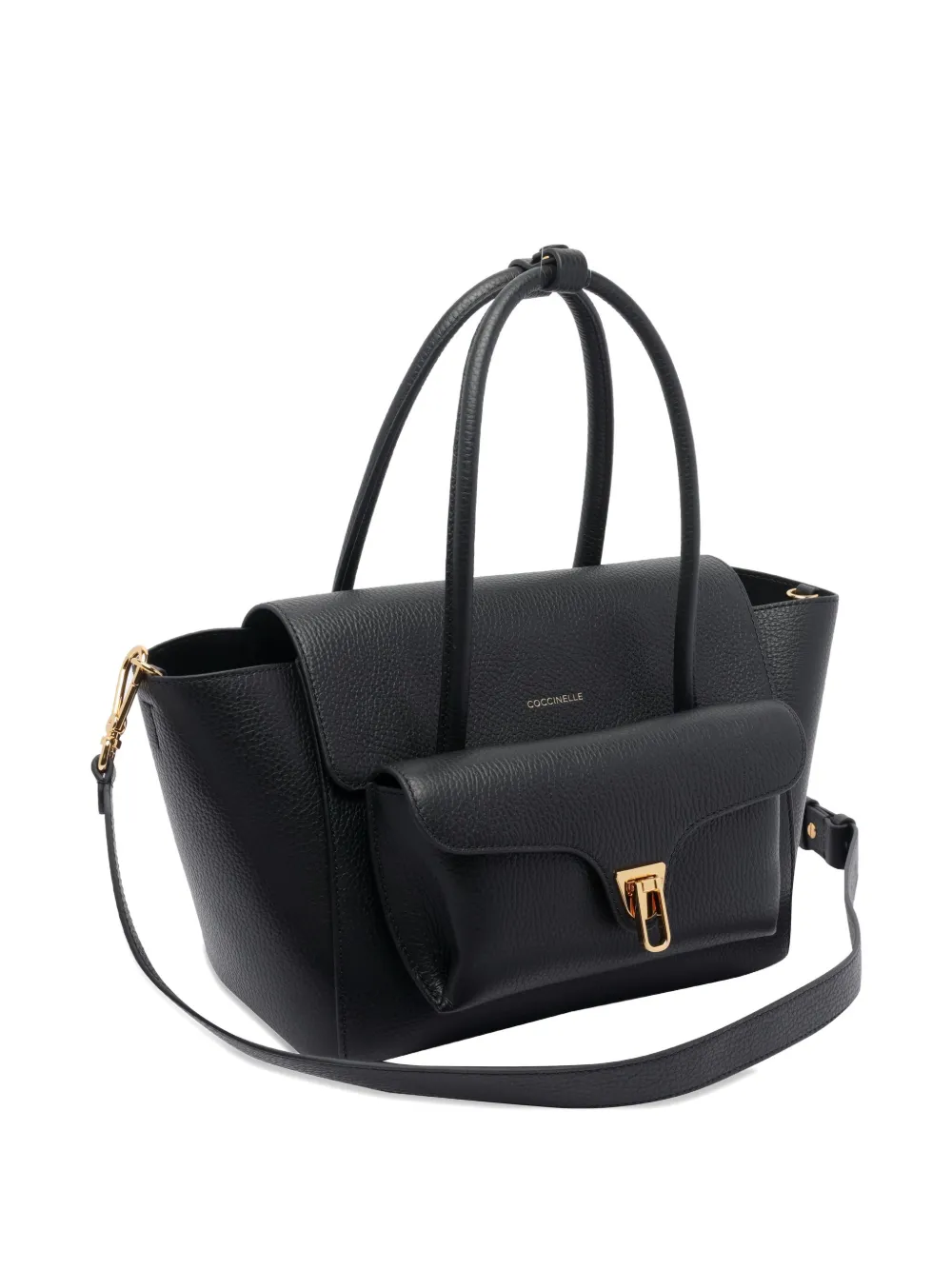 Coccinelle Double Beat leren shopper Zwart