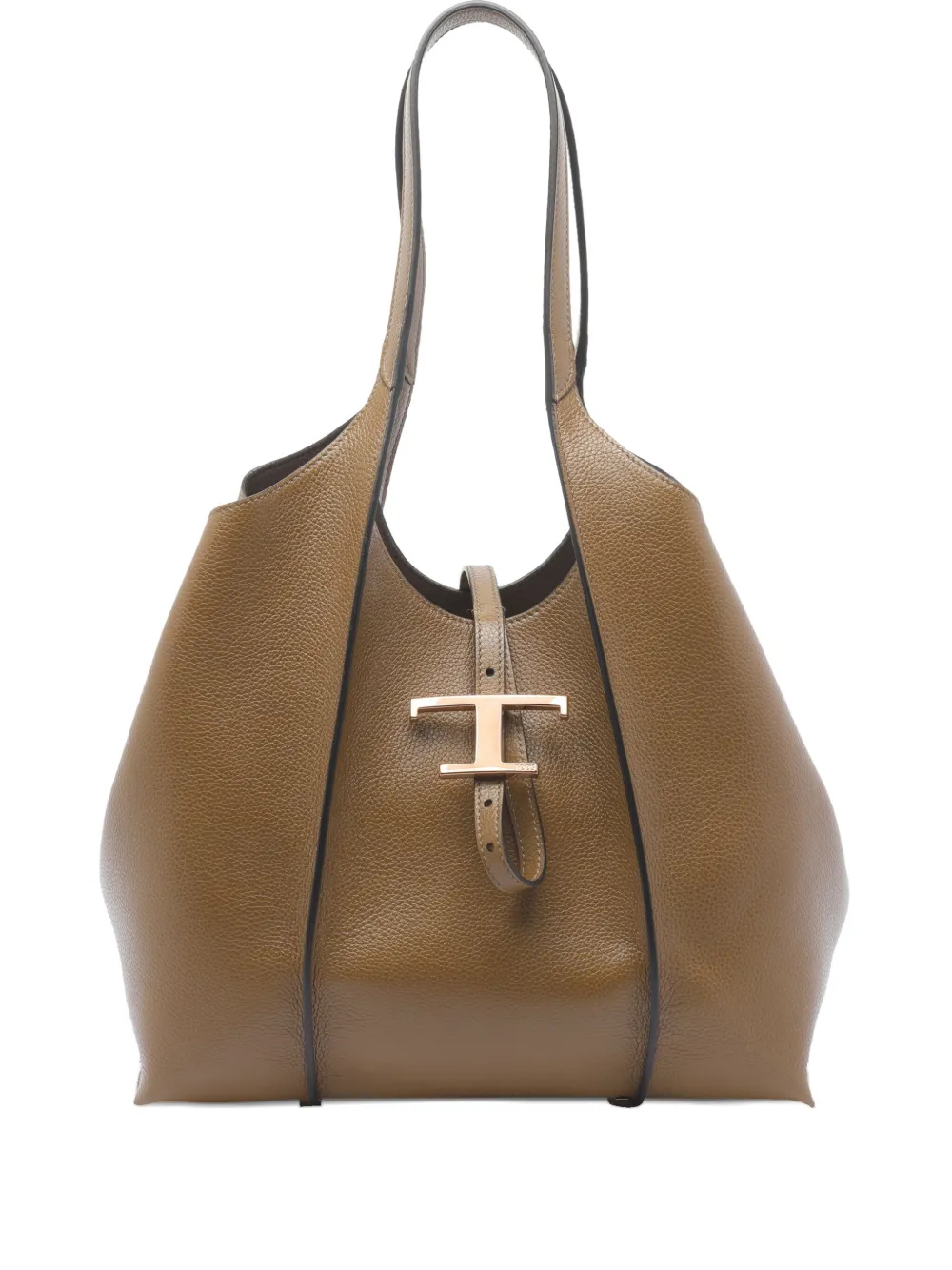 Tod's medium T-timeless calfskin leather tote bag - Marrone