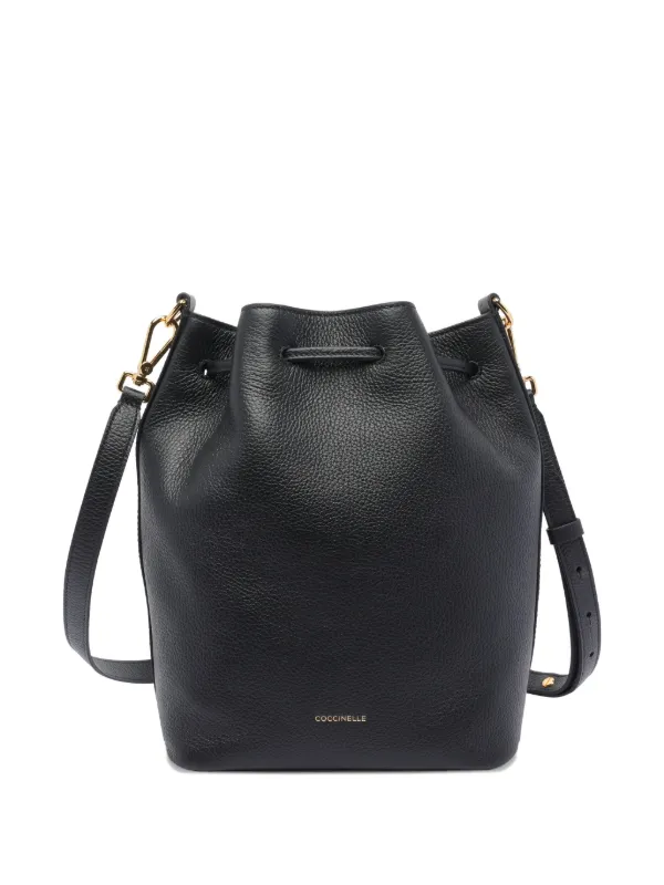 Coccinelle Black Leather Backpack - Pebbled Leather with Gold Hardware Coccinelle Nikla Grained Leather Backpack - Black  main image 4