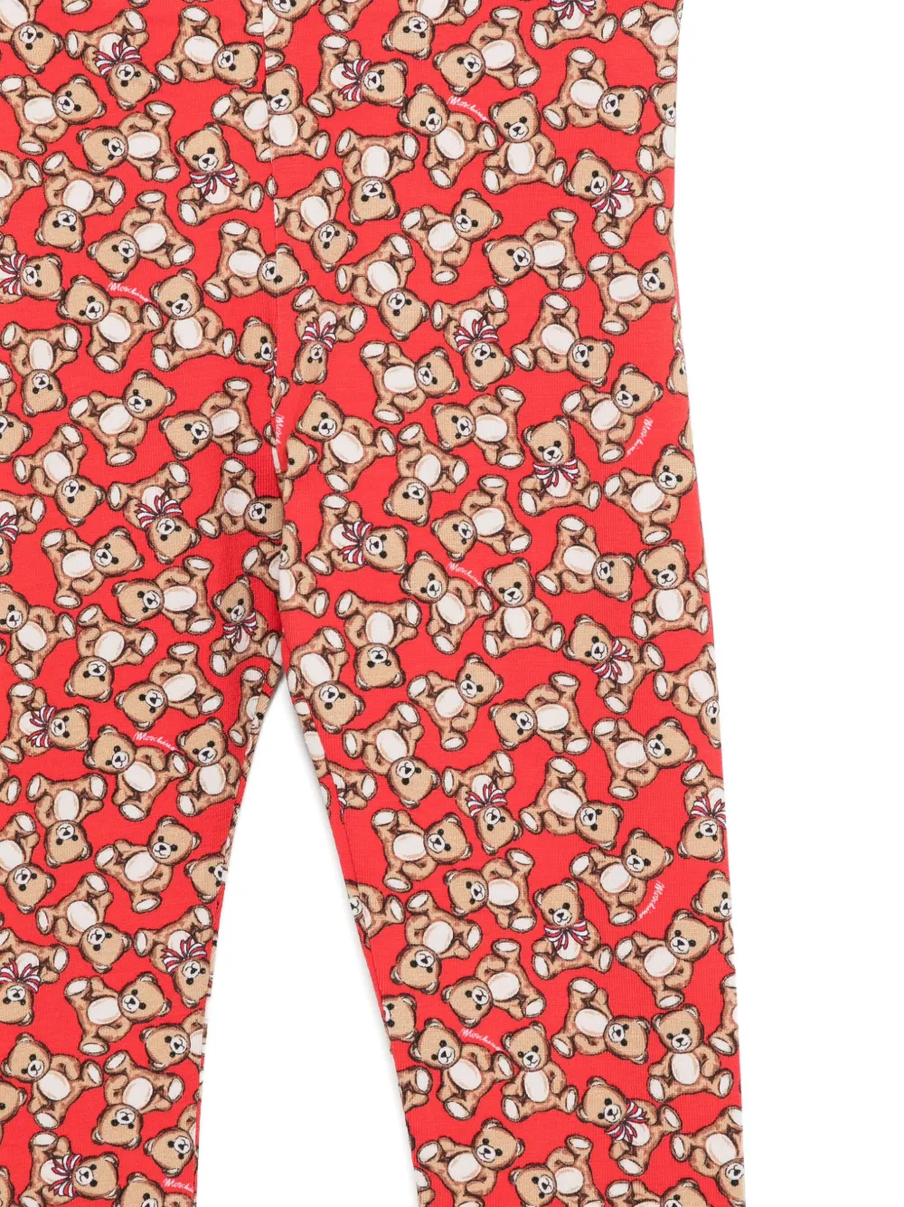 Moschino Kids Broek met teddyprint Rood