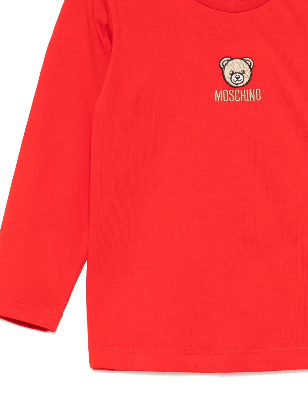 Moschino Kids T-shirt met geborduurde teddybeer Rood