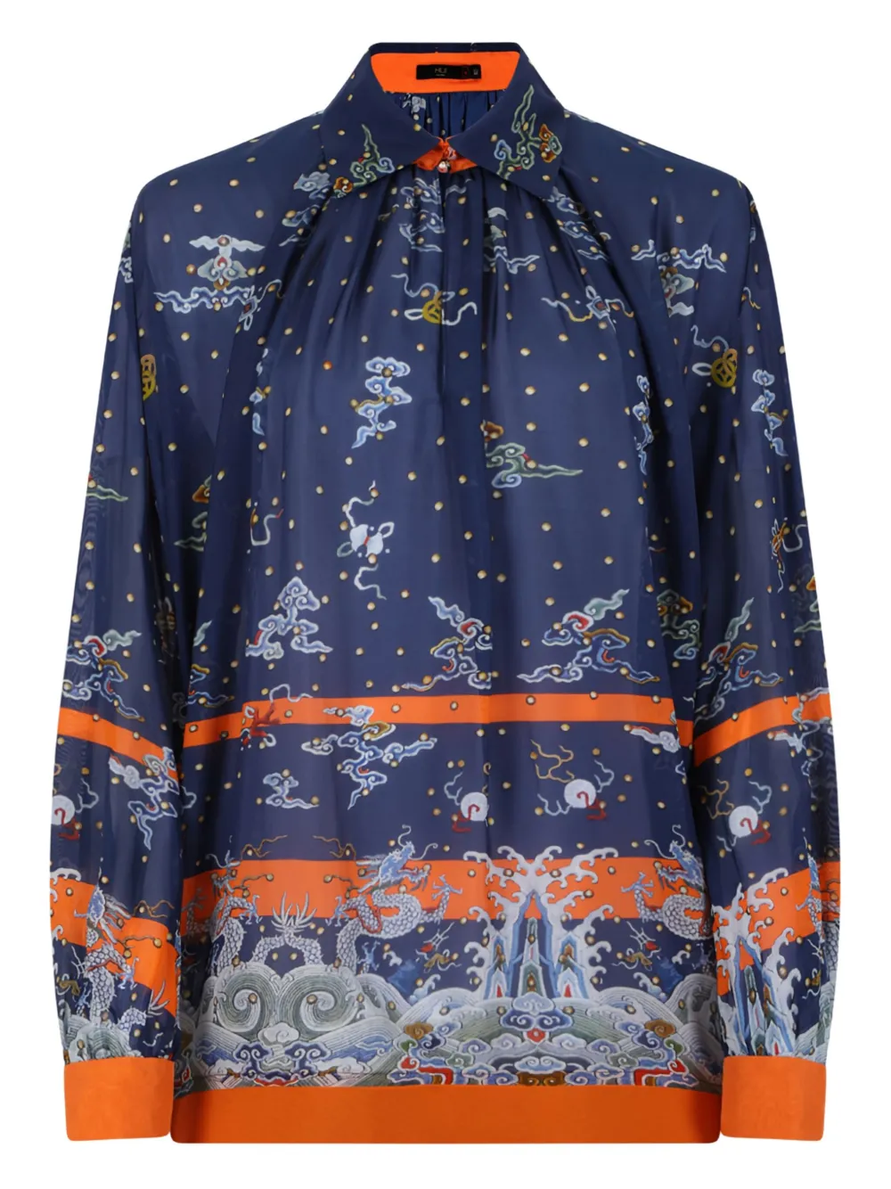 HUI MILANO camisa estampada | azul | Image 1