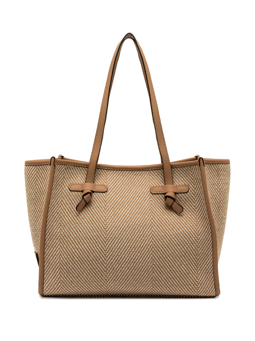 Marcella herringbone knot tote bag