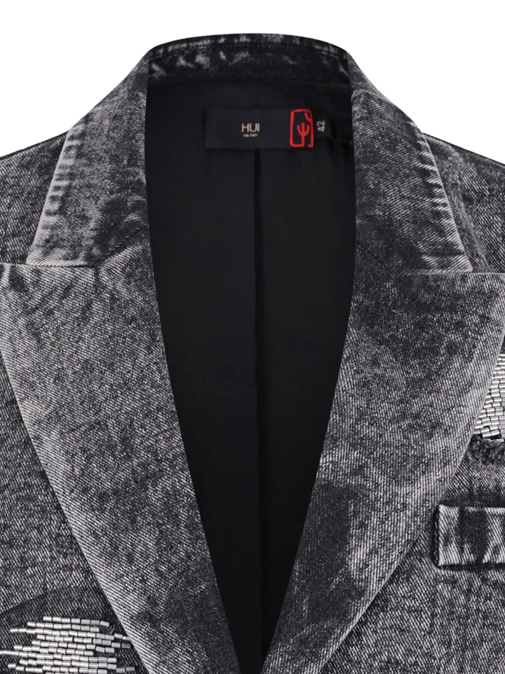 Hui Milano Cotton Notched Lapels Jacket In Black