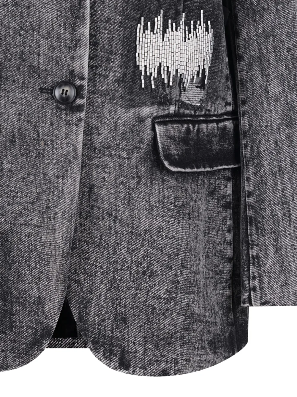 Hui Milano Cotton Notched Lapels Jacket In Black