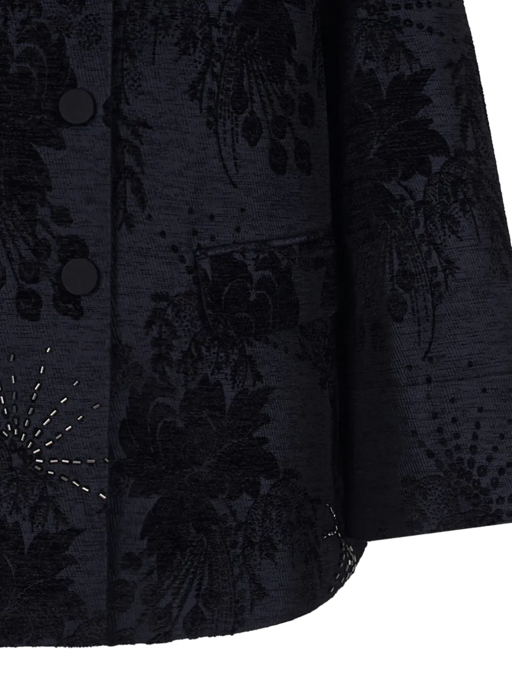 Hui Milano Floral Beaded Jacket In Blue