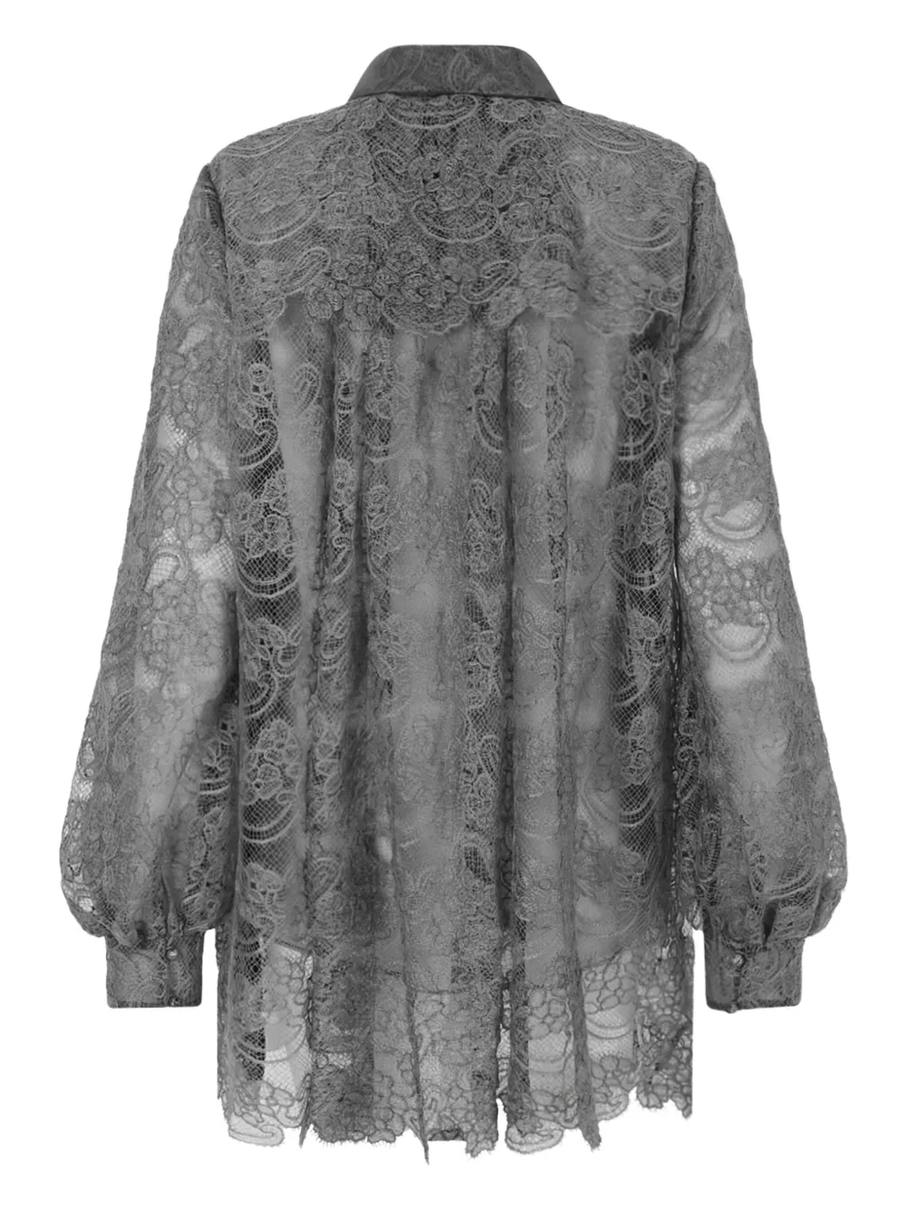 HUI MILANO lace long-sleeve shirt - Grijs