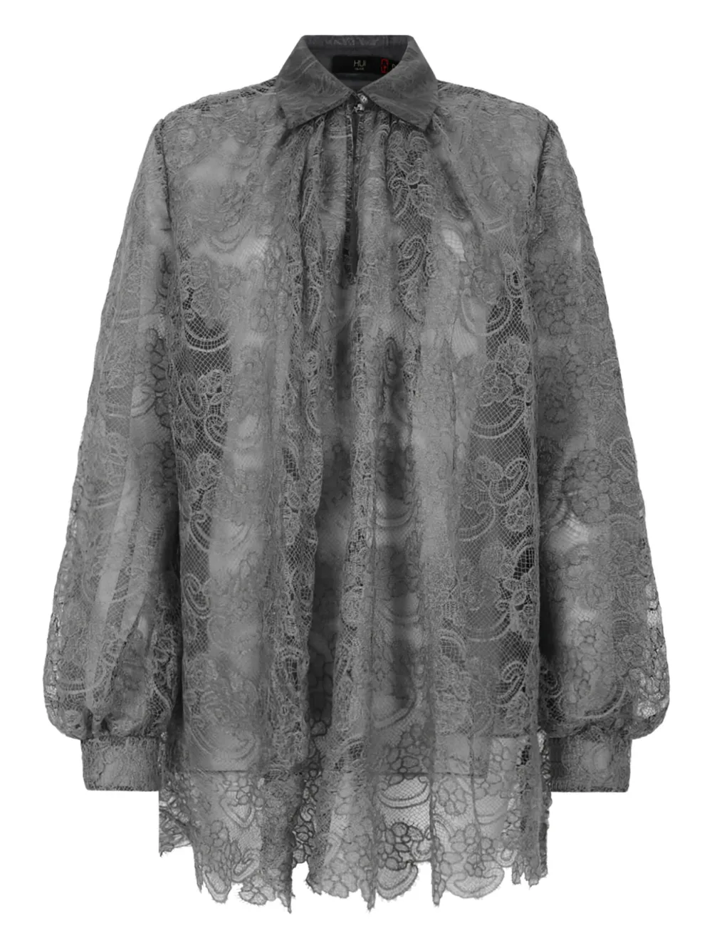 HUI MILANO lace long-sleeve shirt | Grey | Image 1