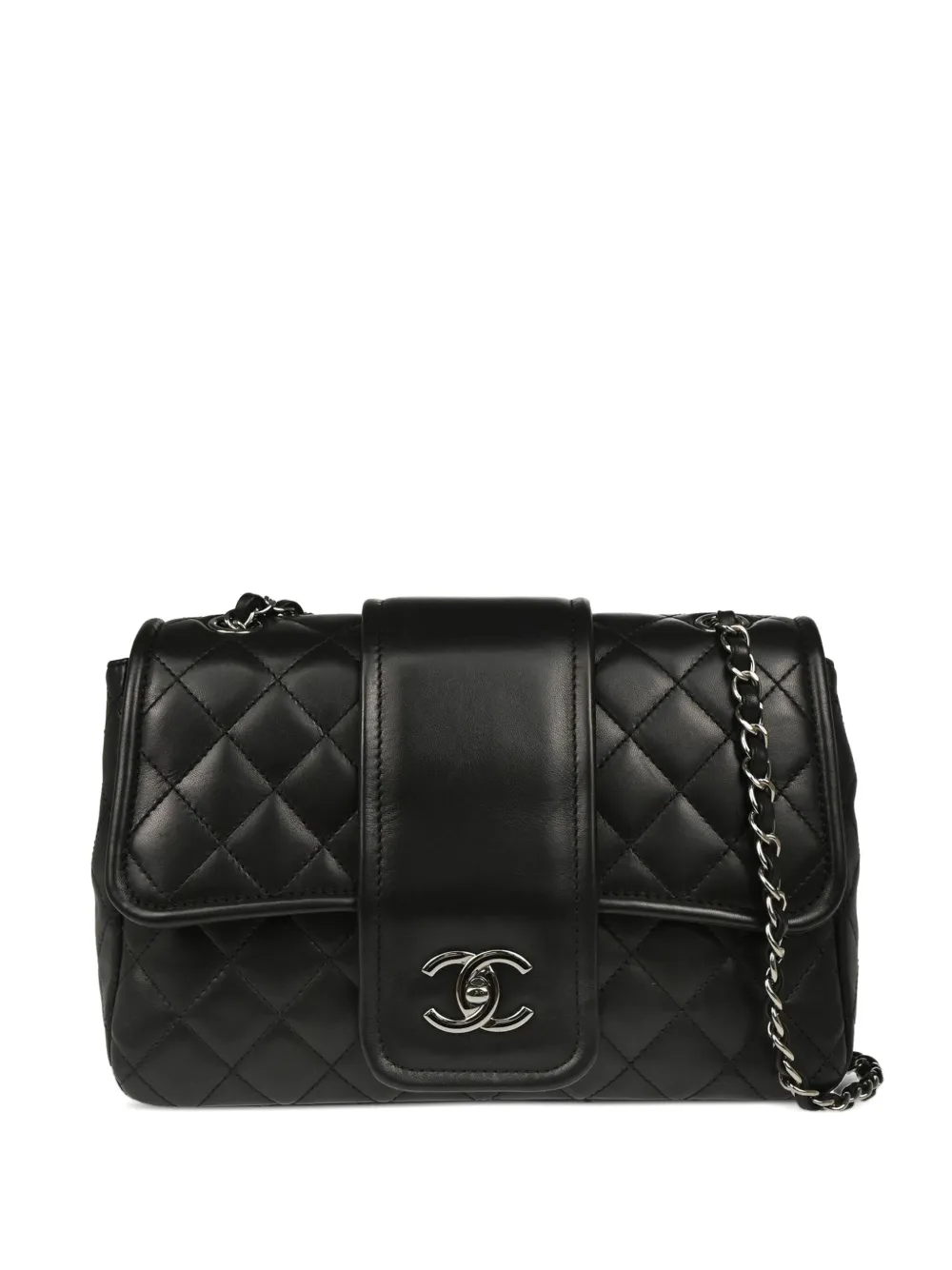 Pre-owned Chanel 2016 Elementary Chic Shoulder Bag In Black