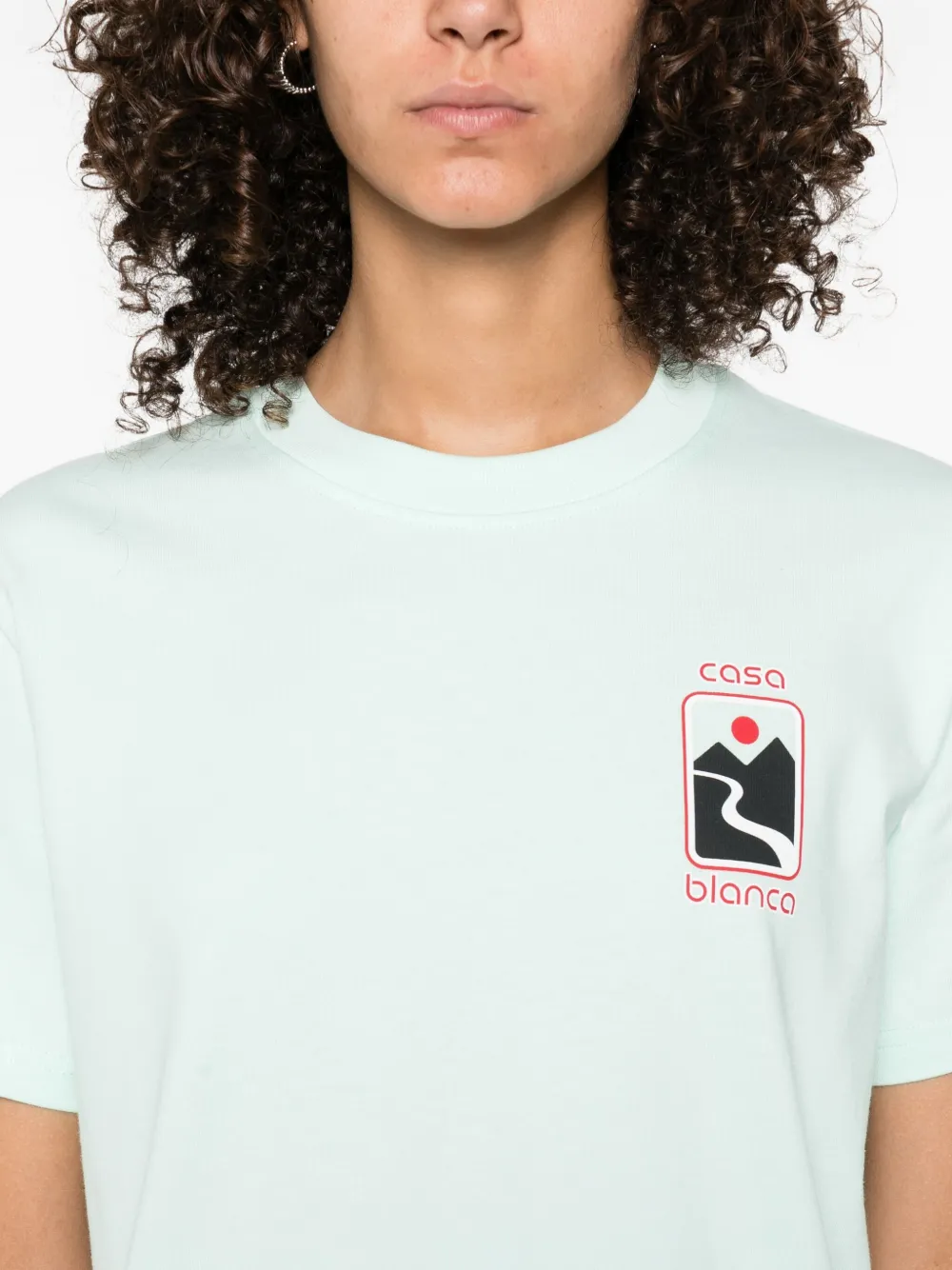 Casablanca Sunset Valley T-shirt met print Blauw