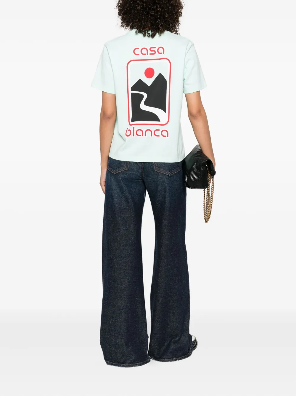 Casablanca Sunset Valley T-shirt met print Blauw