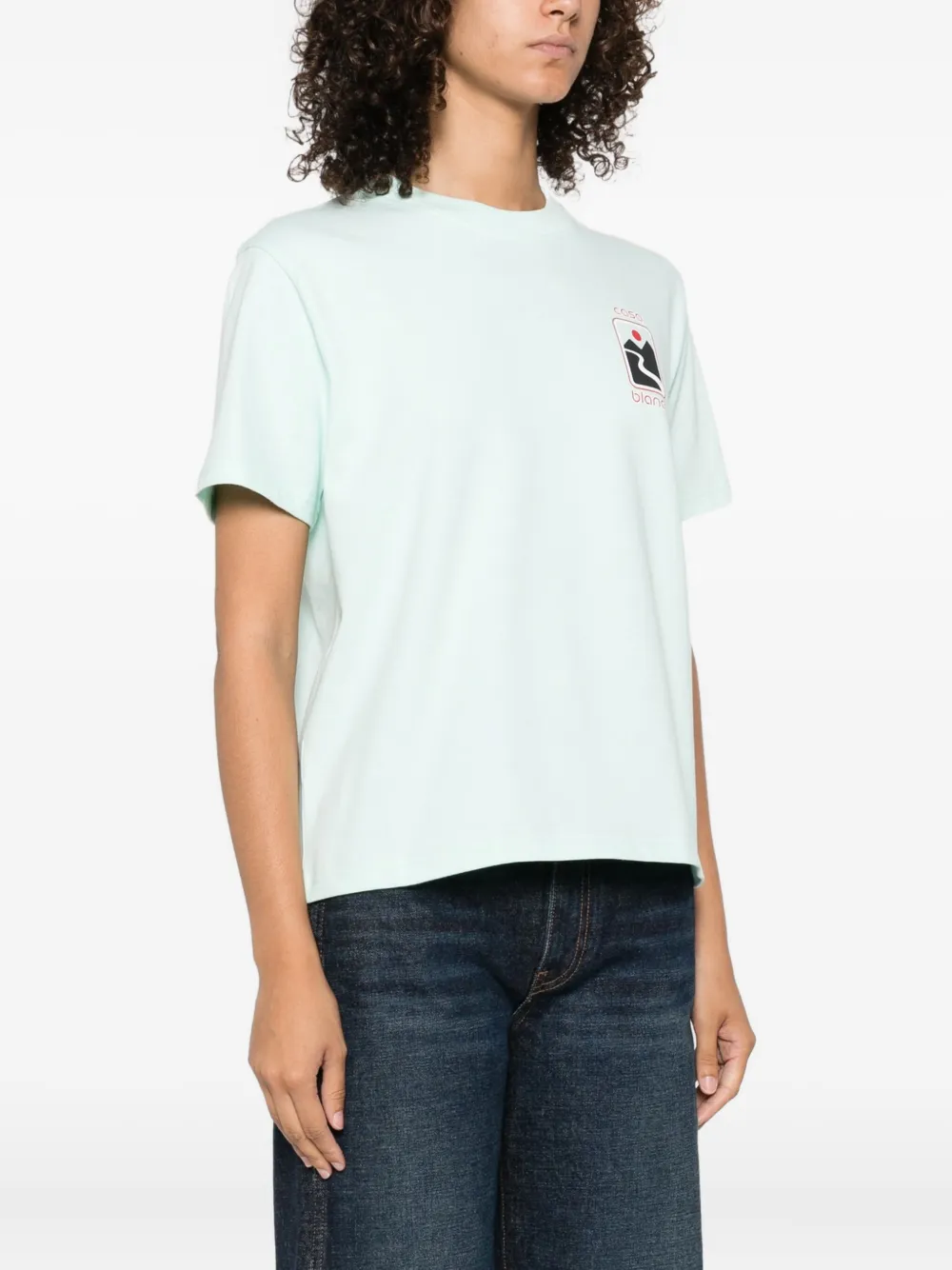 Casablanca Sunset Valley T-shirt met print Blauw