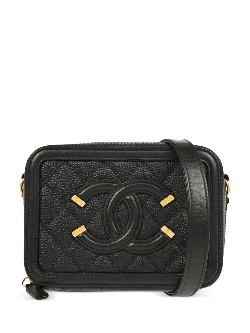 CHANEL Pre-Owned 2018 Filigree leather shoulder bag | Black | Image 1