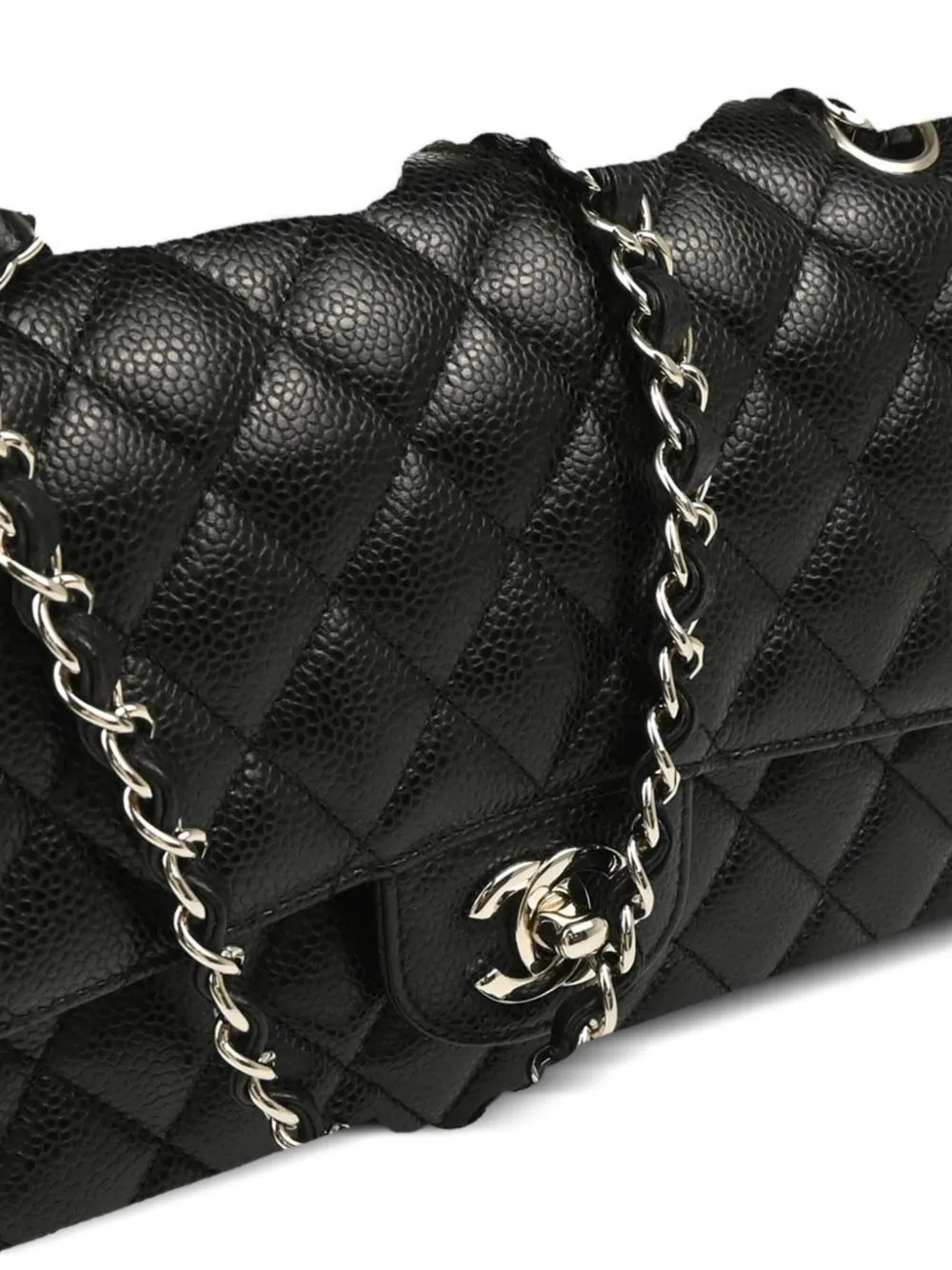 Pre-owned Chanel 2017 Medium Classic Double Flap Shoulder Bag In Black