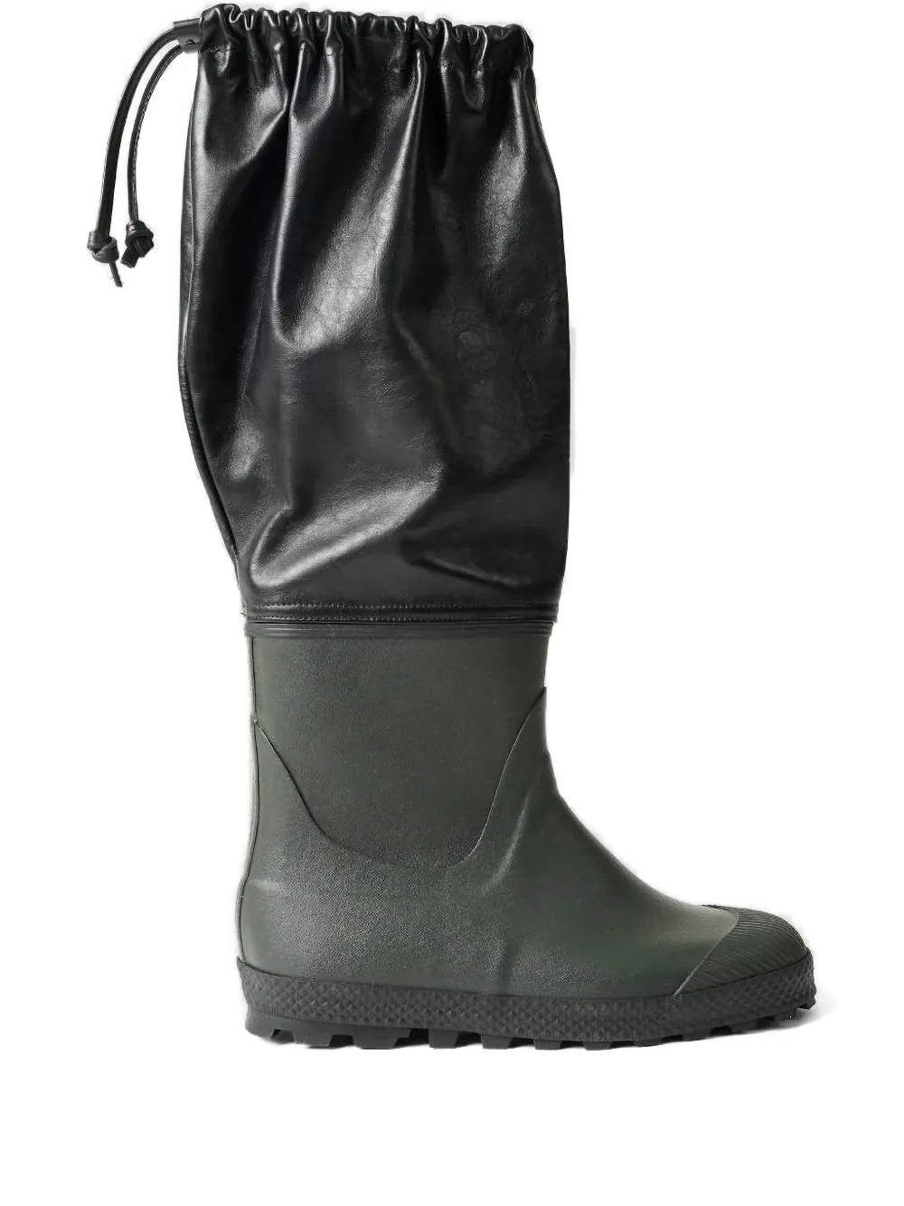Rier leather-top rain boots | Green | Image 1