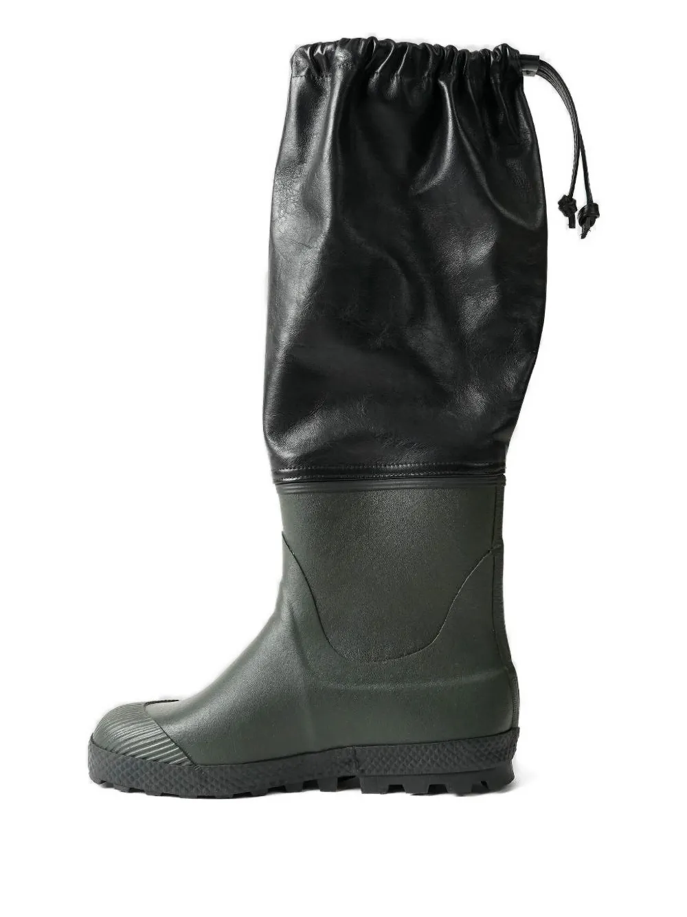 Rier Regenlaarzen met leren top Groen