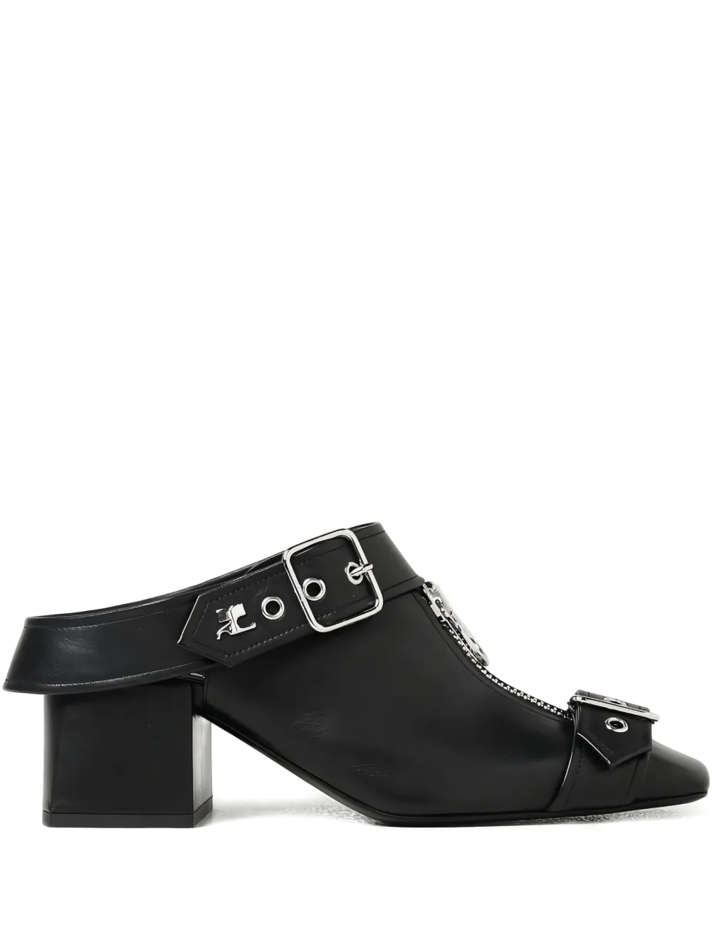 Courrèges Gogo buckle mules Black