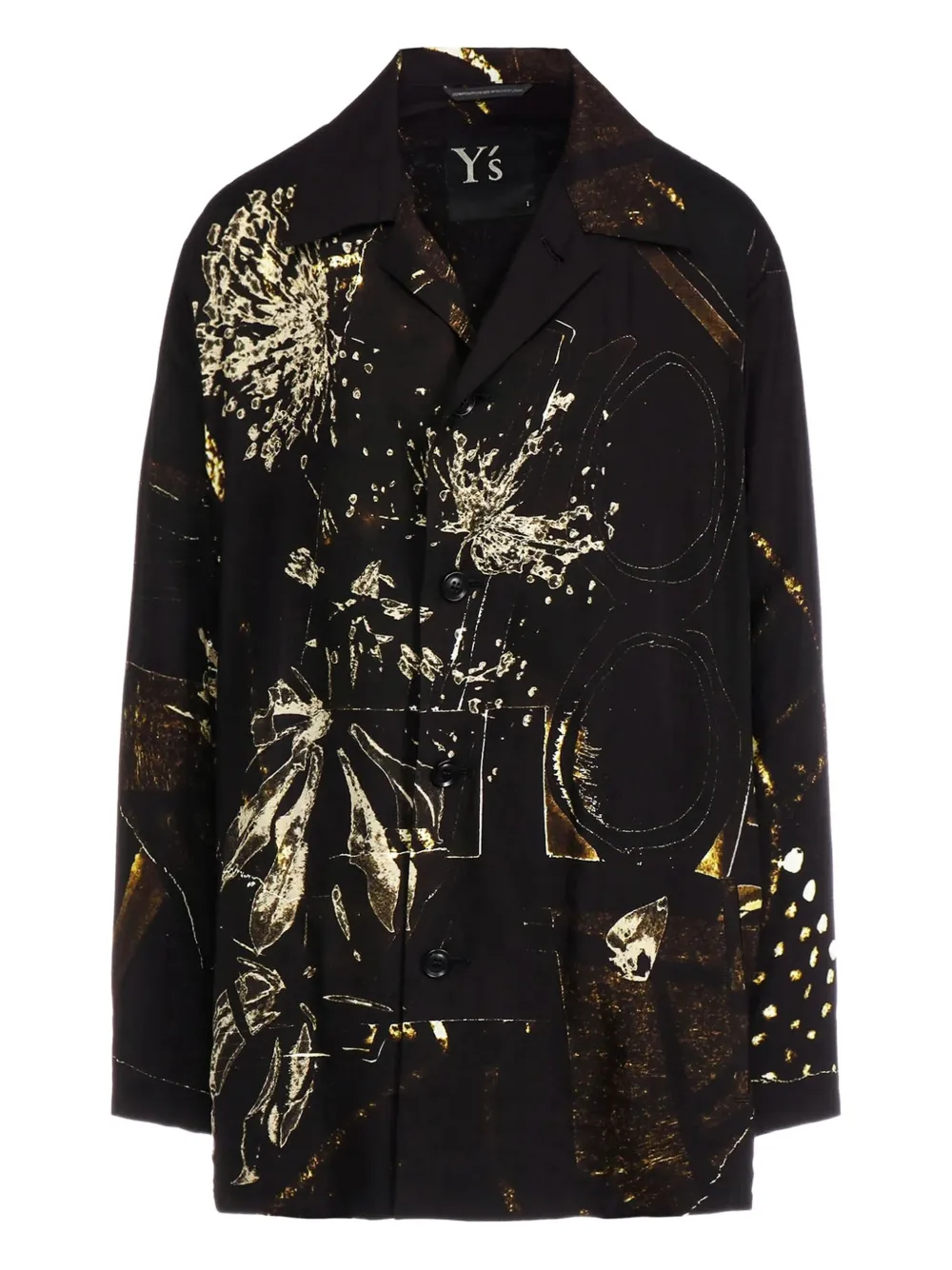 Y's printed long-sleeved jacket - ブラウン Y's printed long-sleeved jacket - ブラウン