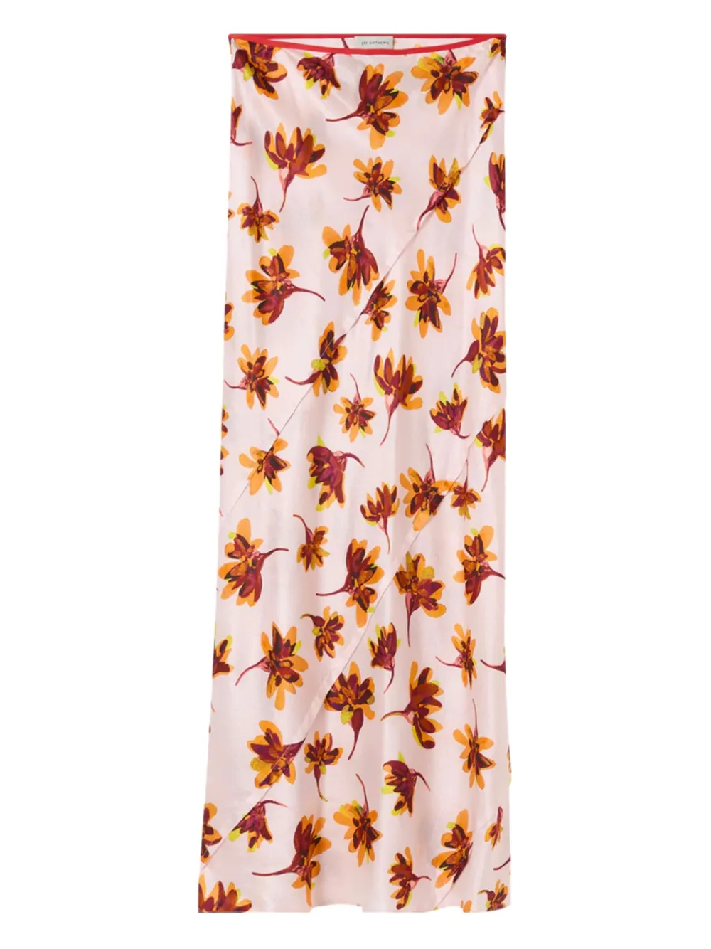 Lee Mathews Franz Floral-print Maxi Skirt In Pink