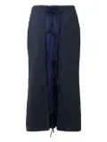pushBUTTON pinstripe tie-detail skirt - Blue