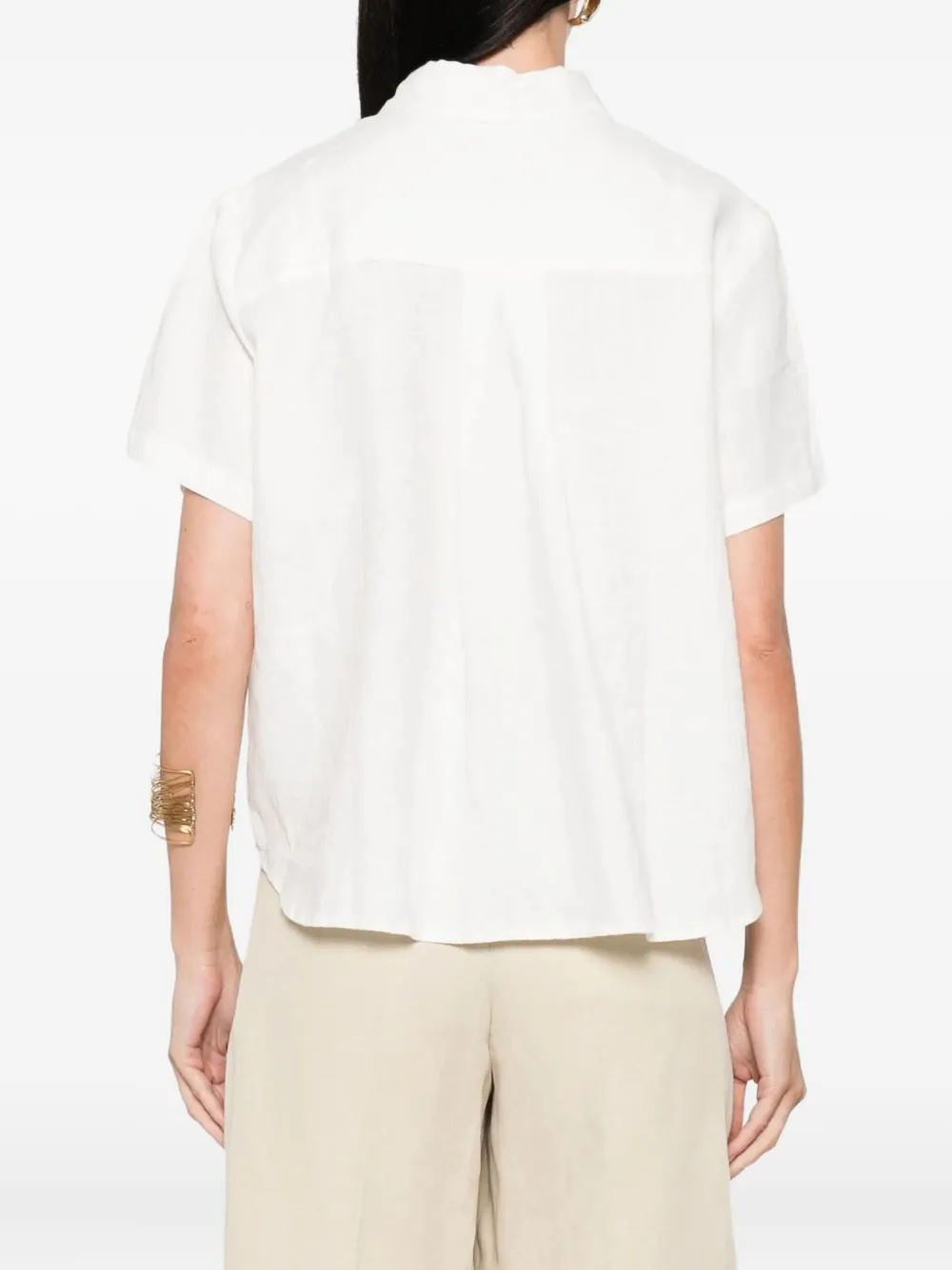 SAMSOE blouse met korte mouwen Wit