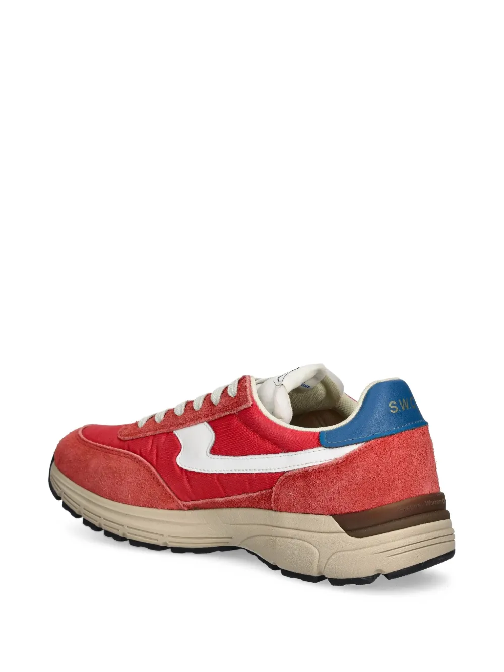 Stepney Workers Club suede panelled sneakers Red