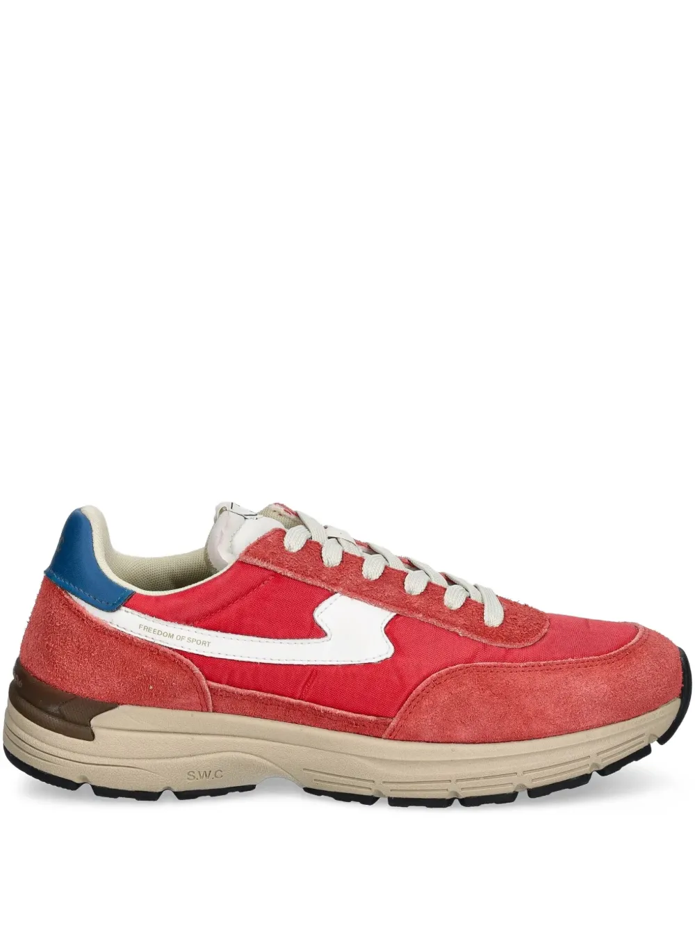 Stepney Workers Club suede panelled sneakers Red