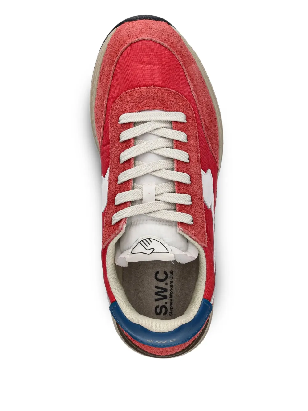 Stepney Workers Club suede panelled sneakers Red