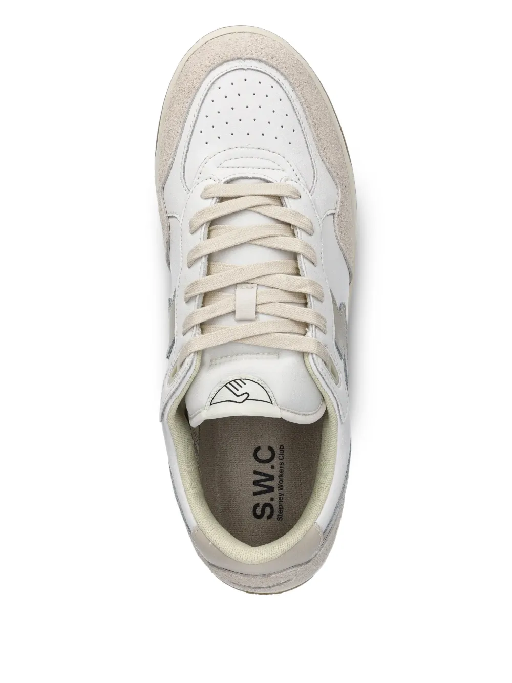 Stepney Workers Club leather suede low-top sneakers White