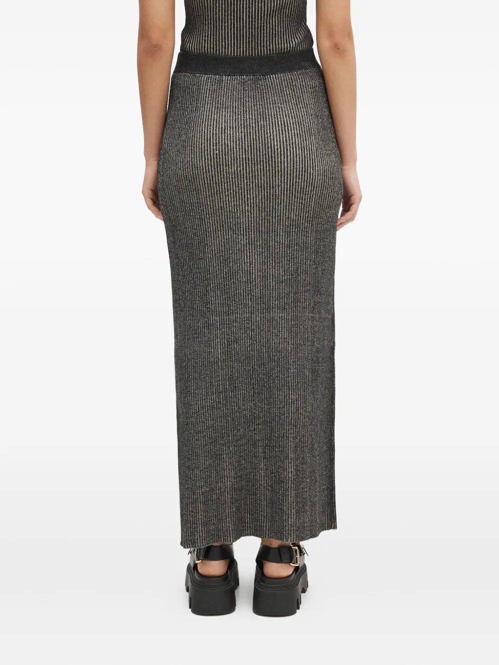 Samsoe & Samsoe Ribbed-knit Maxi Skirt In Black