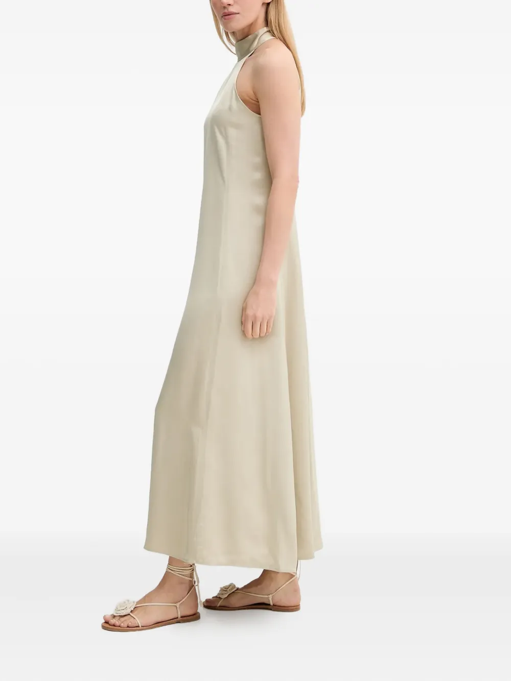SAMSOE harterneck midi dress Beige