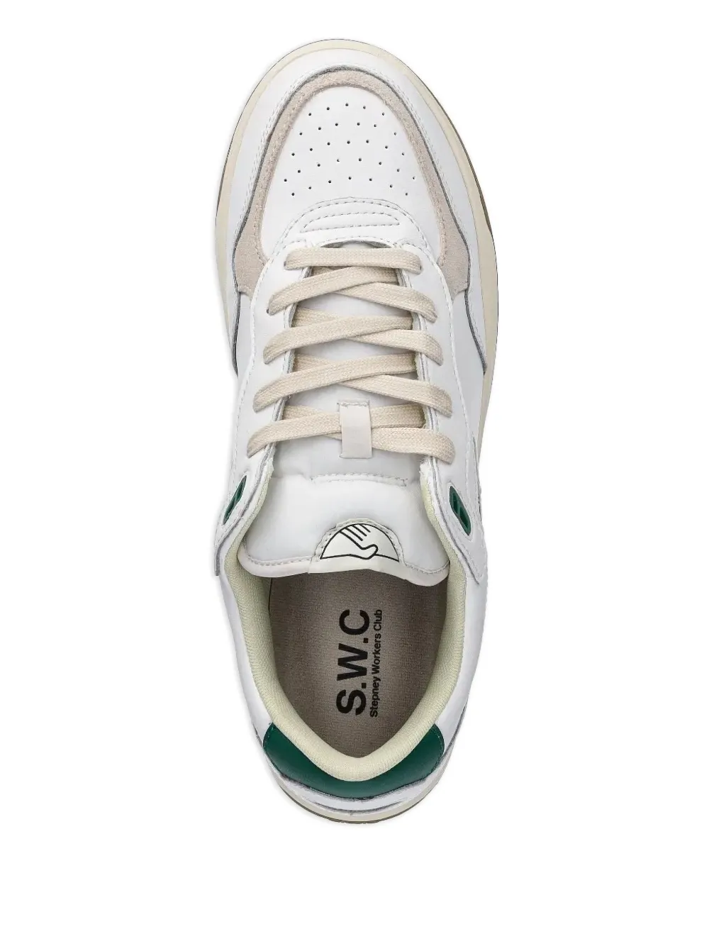 Stepney Workers Club leather panelled sneakers White