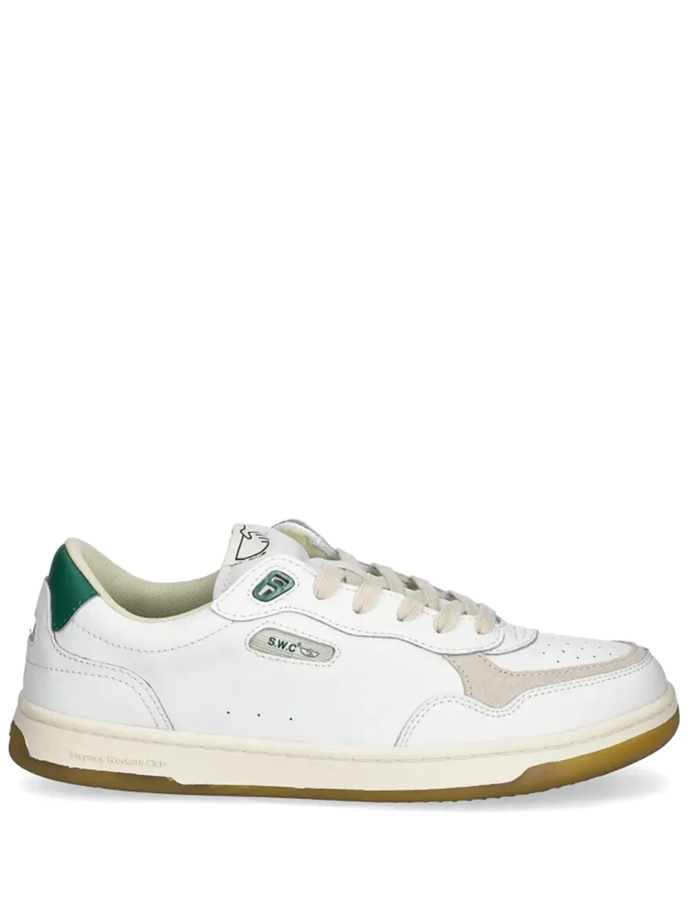 Stepney Workers Club leather panelled sneakers | White | Image 1