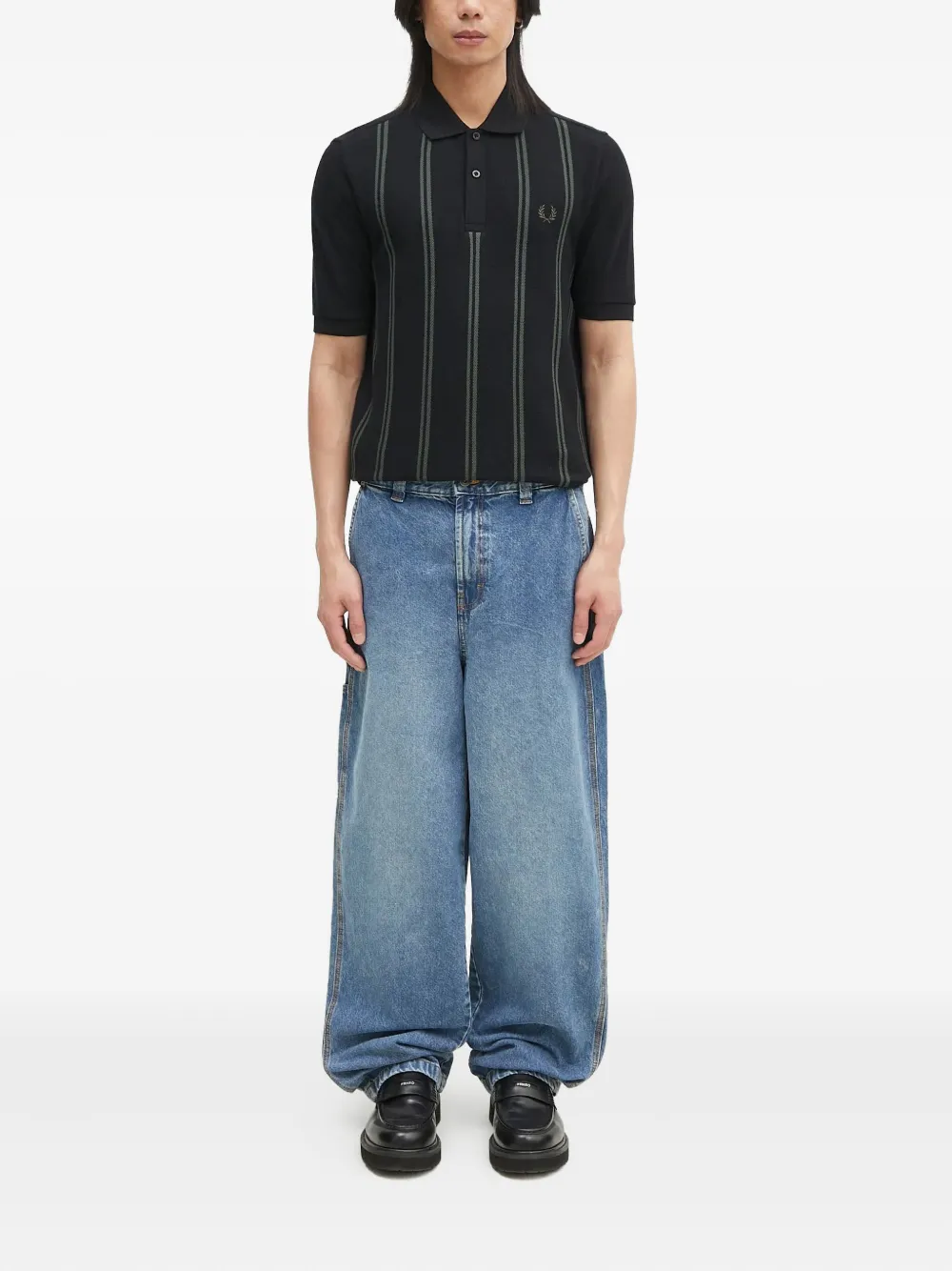 Fred Perry Gestreept poloshirt Zwart