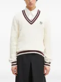 Fred Perry cable-knit V-neck sweater - White