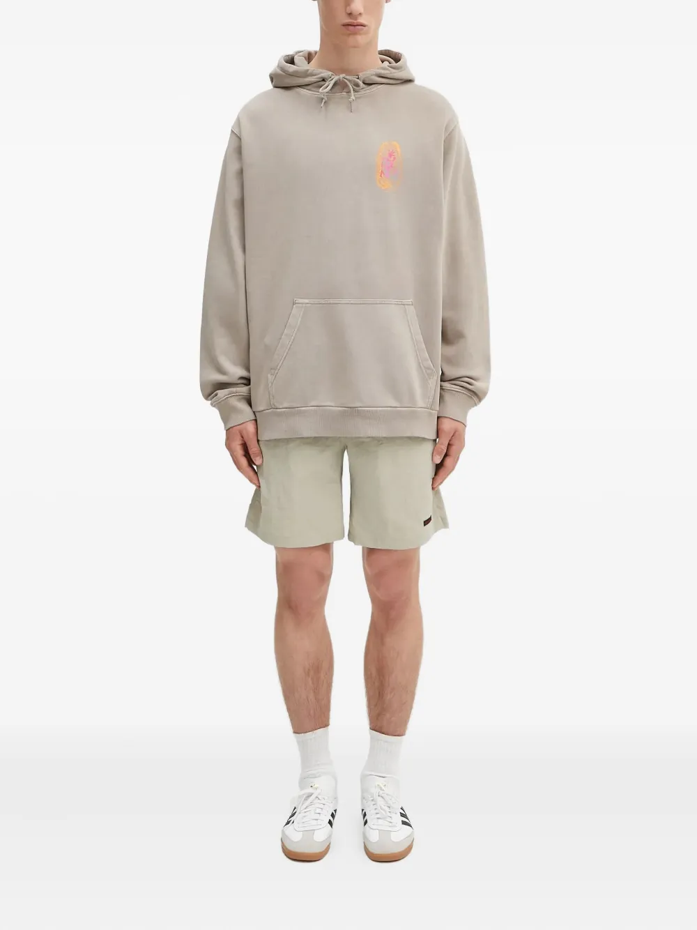 Gramicci Hoodie met print Beige