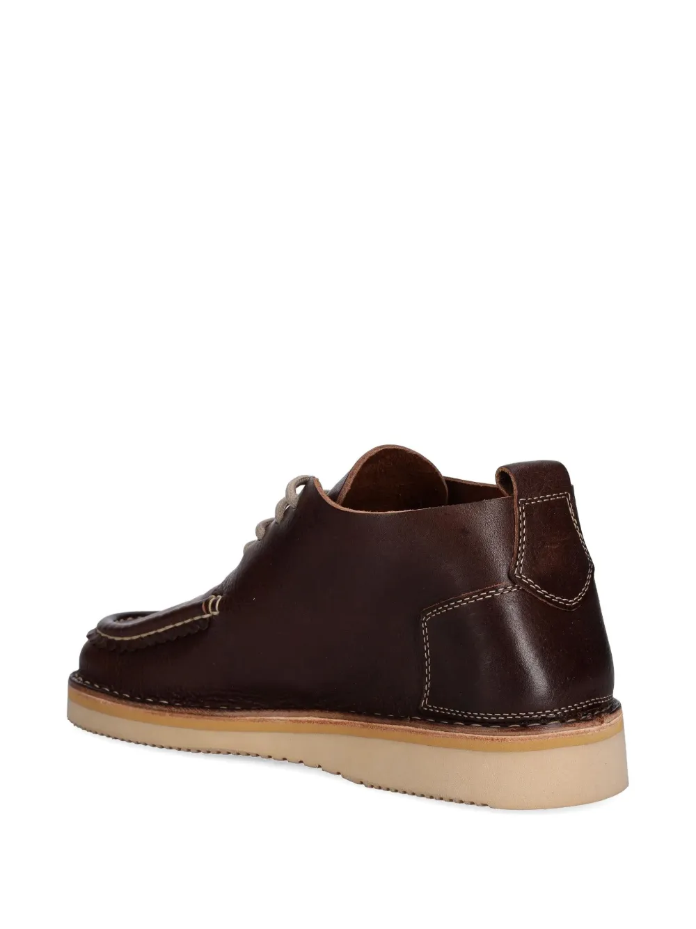 Fracap Leather Lace-up Moccasin Boots In Brown