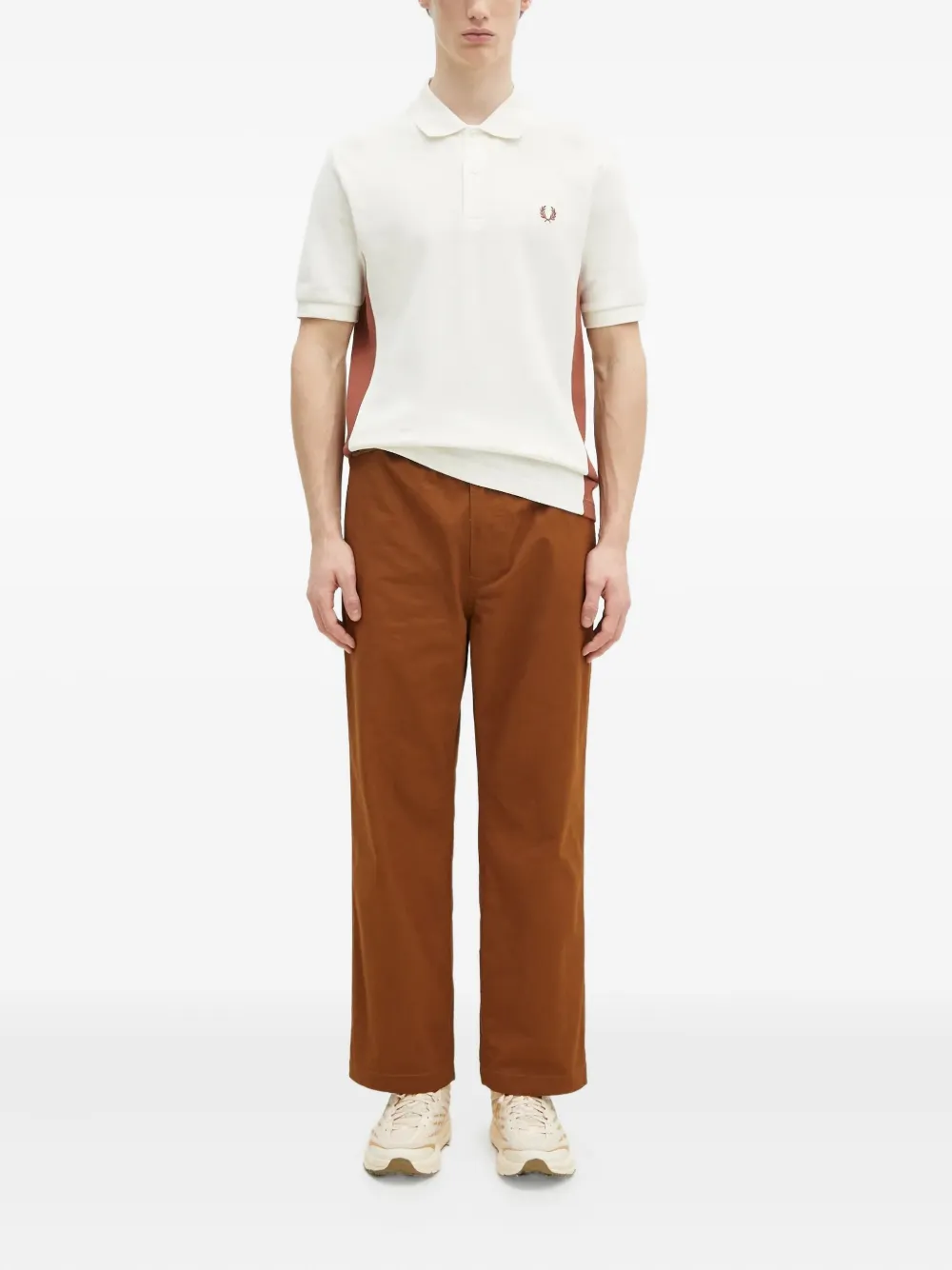 Fred Perry Poloshirt met vlakken - Beige