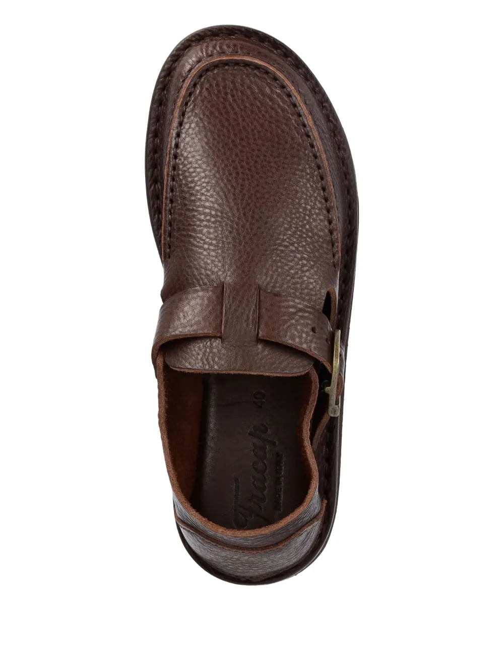Fracap buckle-detail leather loafers Brown