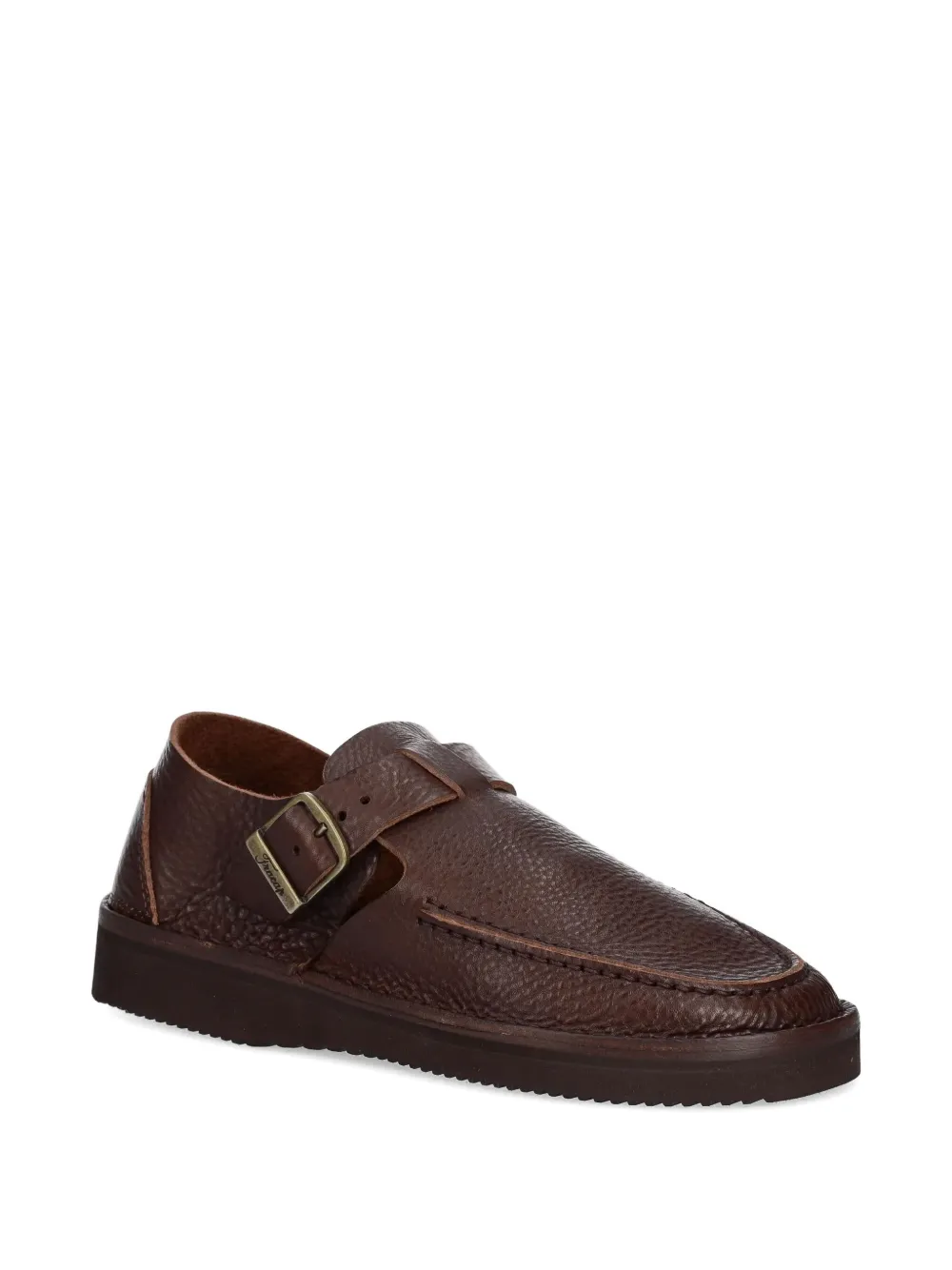 Fracap buckle-detail leather loafers Brown