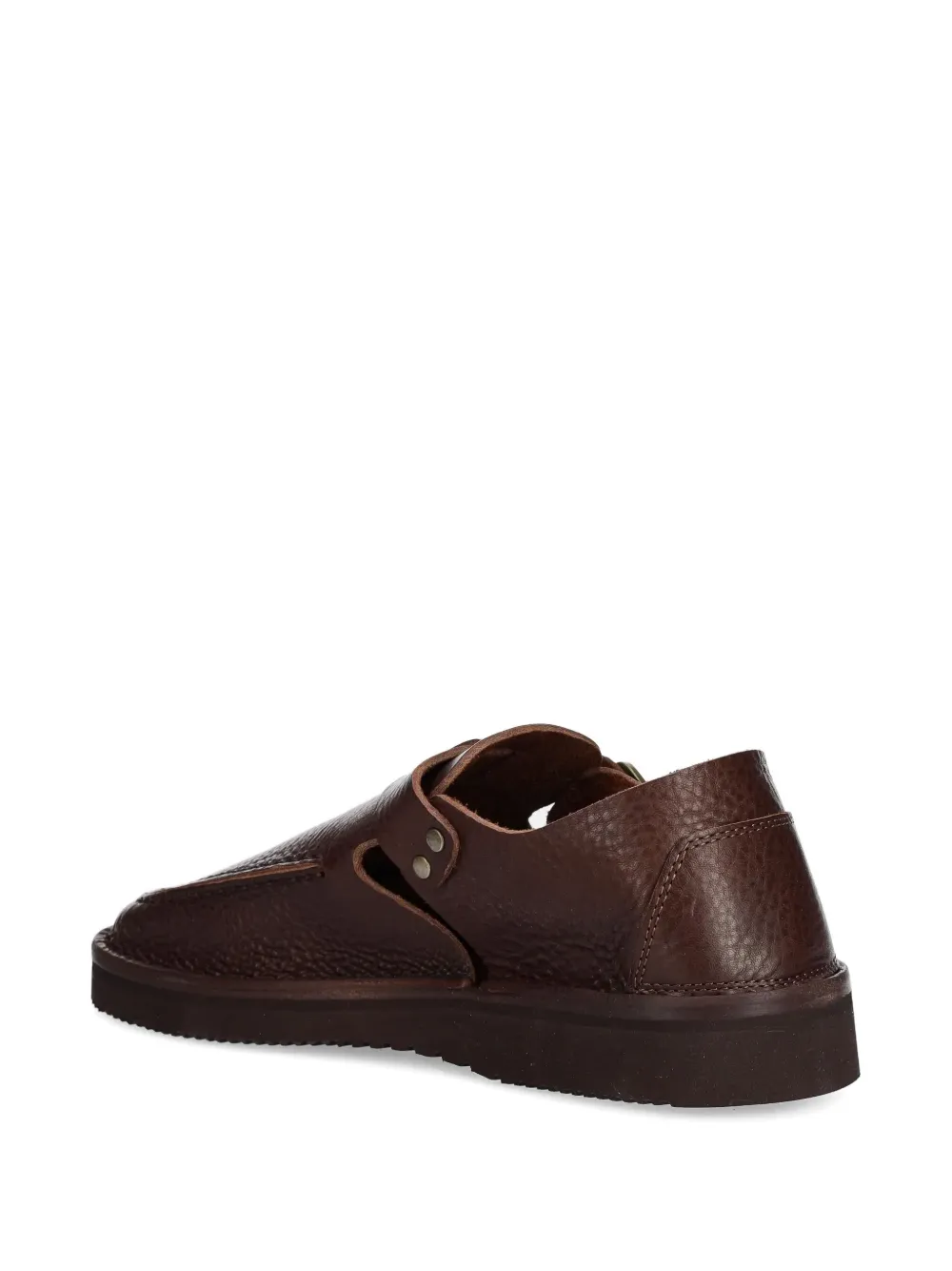 Fracap buckle-detail leather loafers Brown