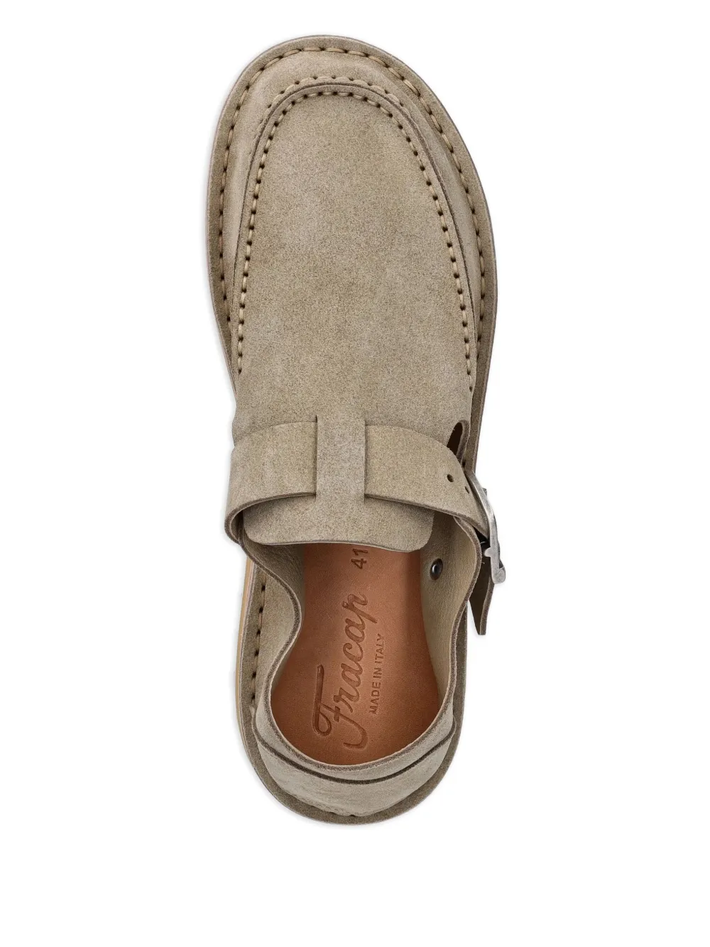 Fracap buckle-strap suede mules Neutrals